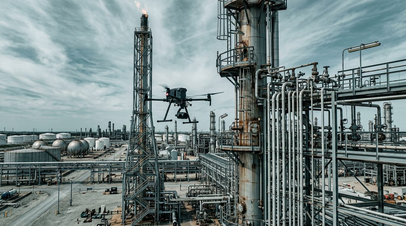 Drone photo illustrating: Data Security for Critical-Infrastructure Drone Inspections
