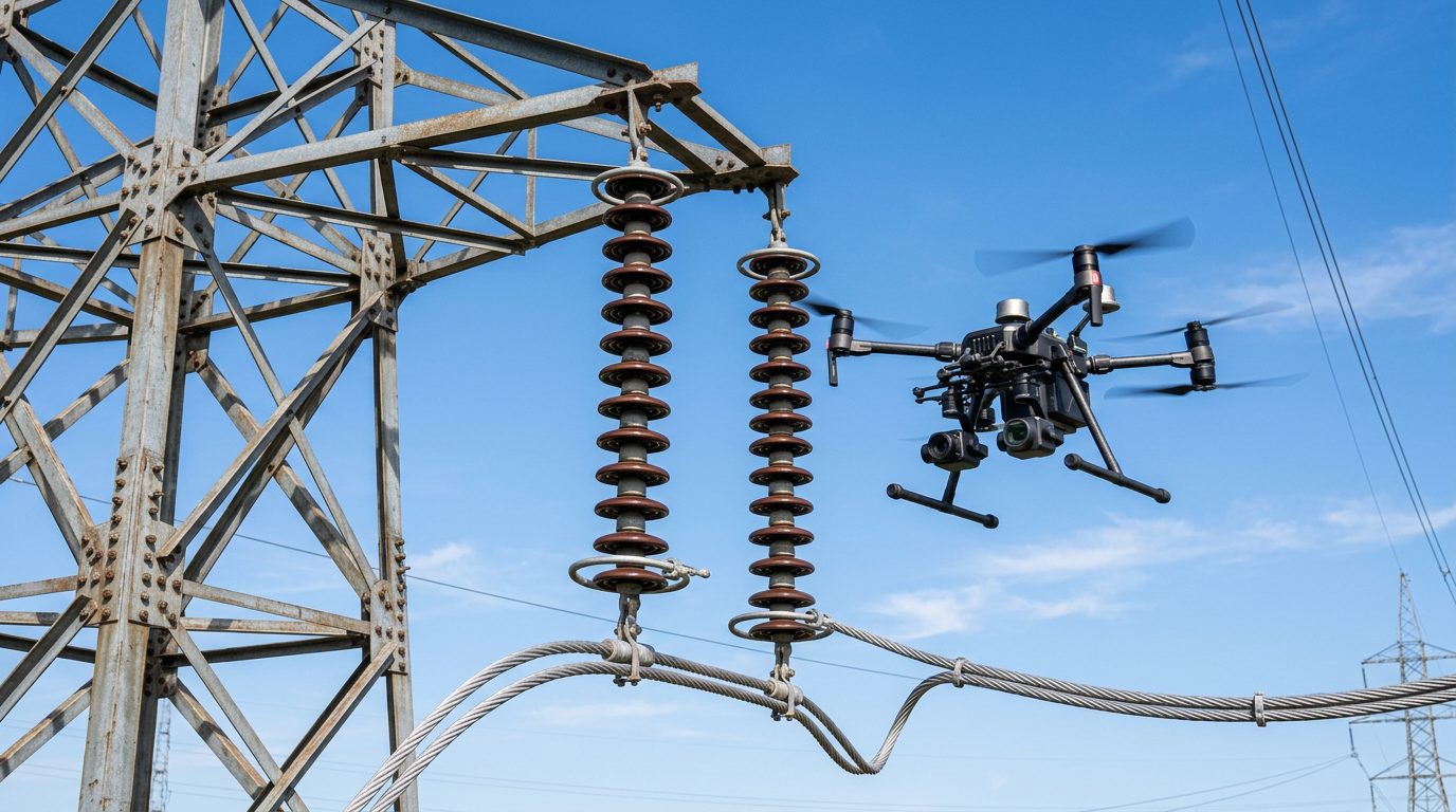Drone capturing progress on a construction site